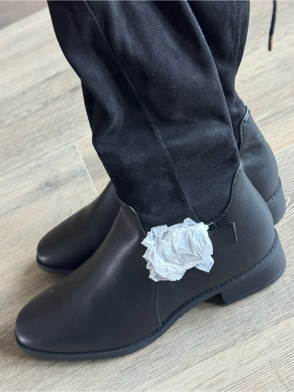 Shoe Dazzle Black Over-the-Knee Suede-Look Boots NWOT size 8